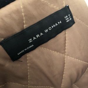 Hooded Navy Blue Coat from Zara